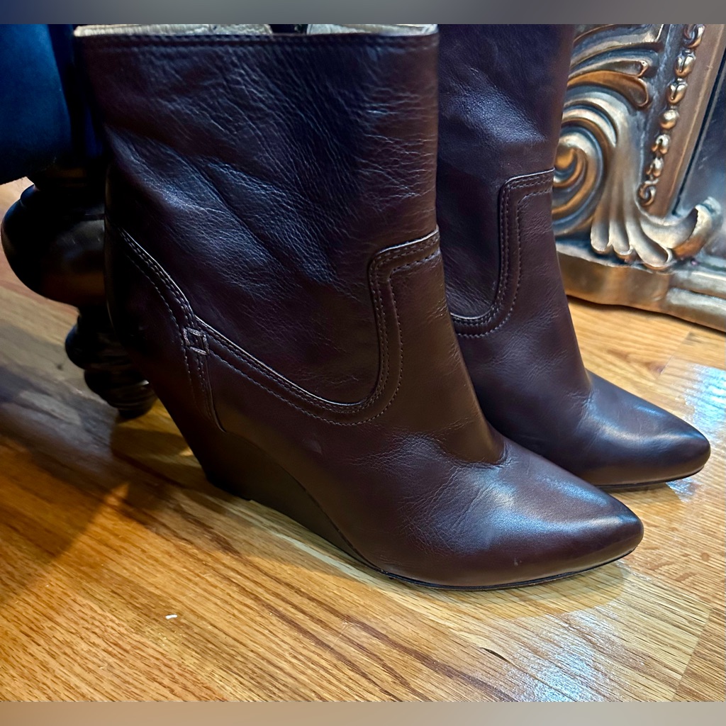 Frye Women's Regina Covered Wedge Boot, Dark Brown, 9.5 M Us